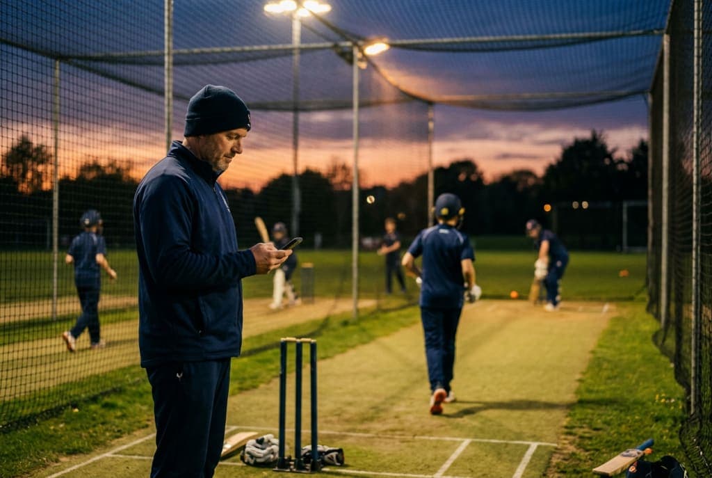 A coach at the nets