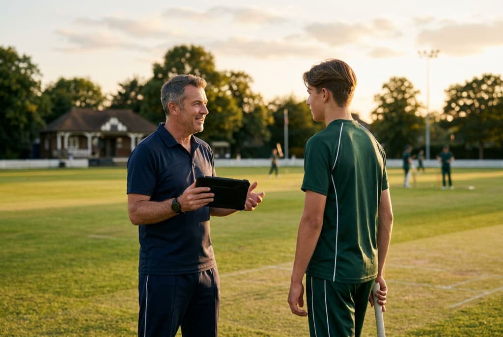 A coach talking with a player